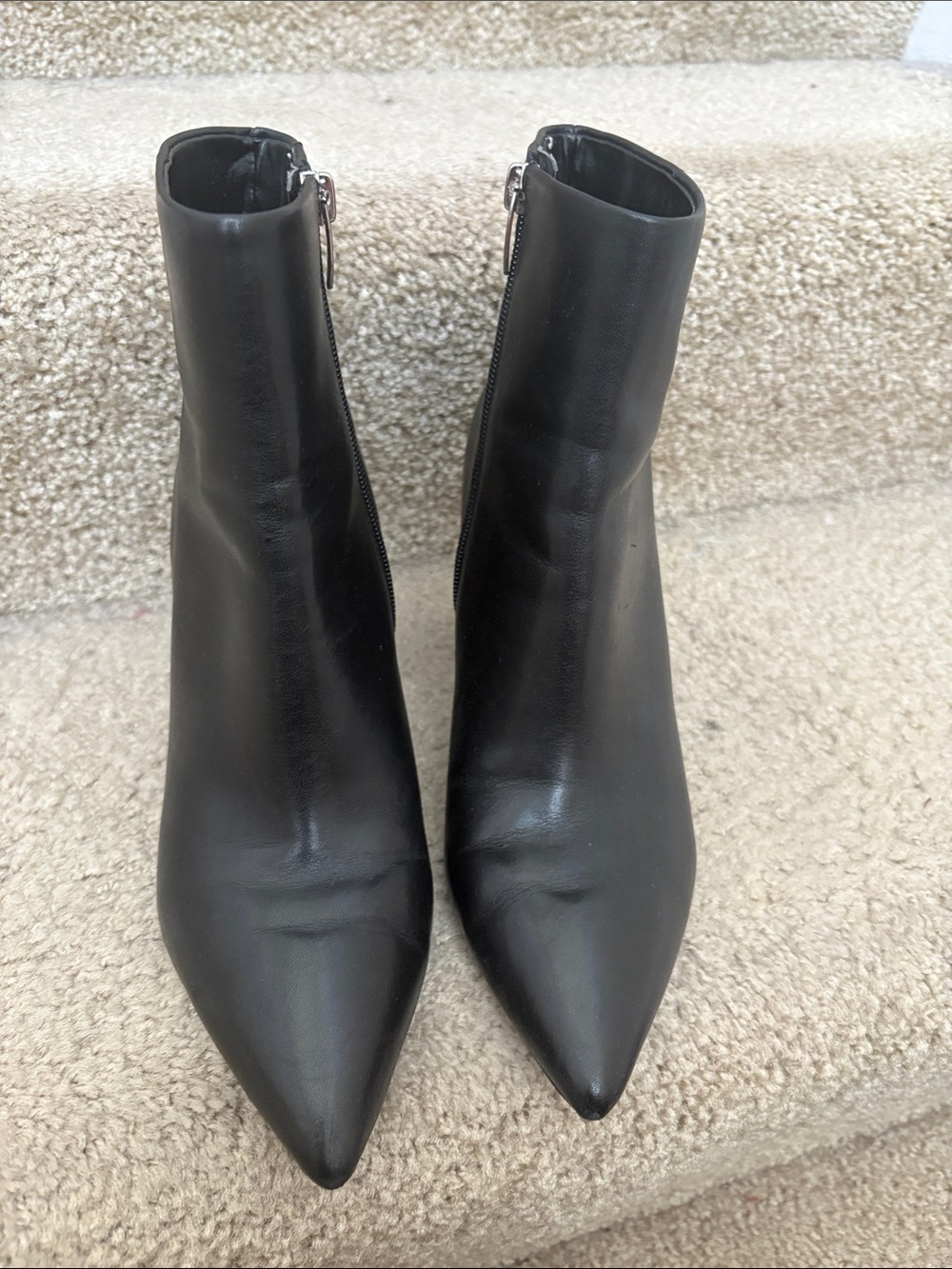 Marc Fisher Black Pointed-Toe Leather Ankle Bootie - Picture 3 of 7